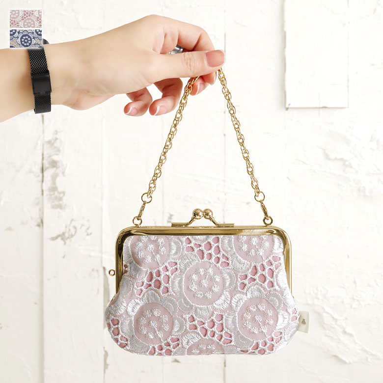 楽天市場】【在庫商品】チェーン付き手提げがま口財布（中