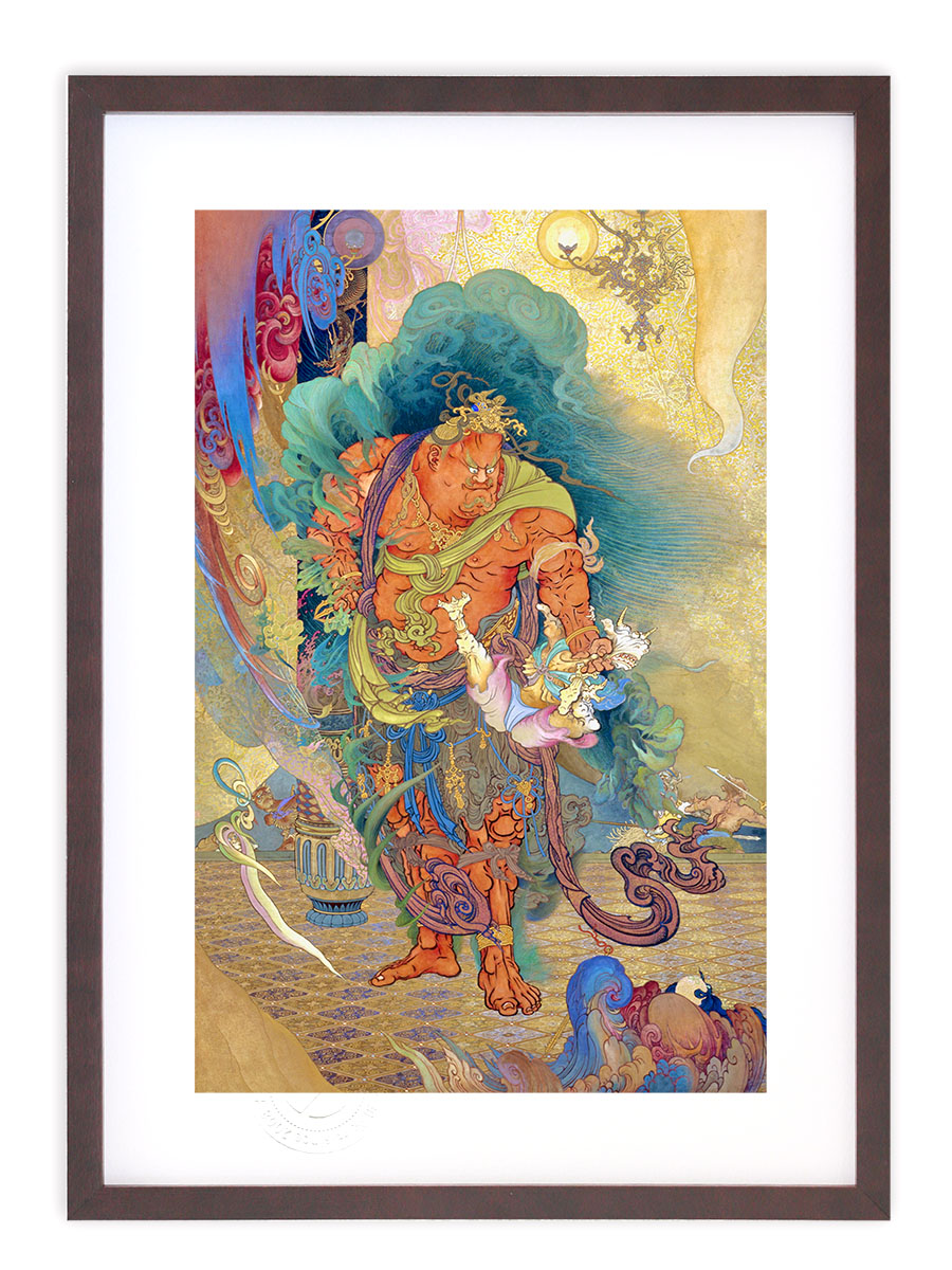 楽天市場】【スーパーSALE半額】版画 絵画 名画 日本画 仁王捉鬼図 (に