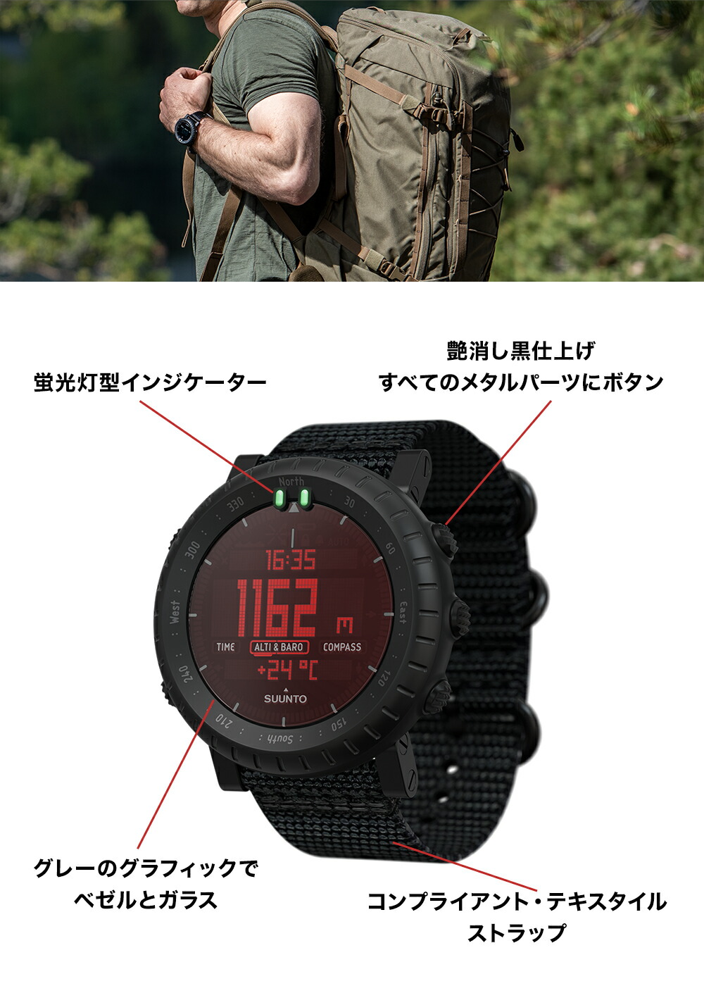 楽天市場】SUUNTO CORE Alpha STEALTH スント コア アルファ ステルス