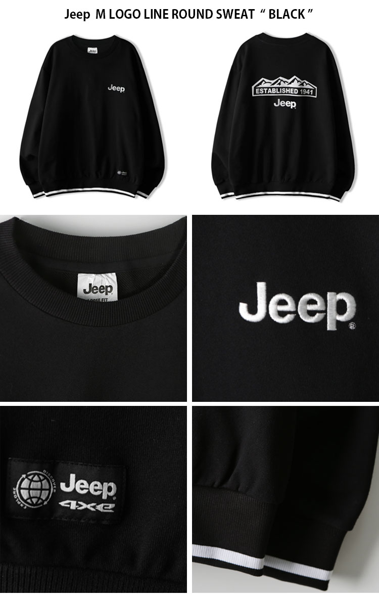 楽天市場】Jeep ジープ スウェット M LOGO LINE ROUND SWEAT ロゴ