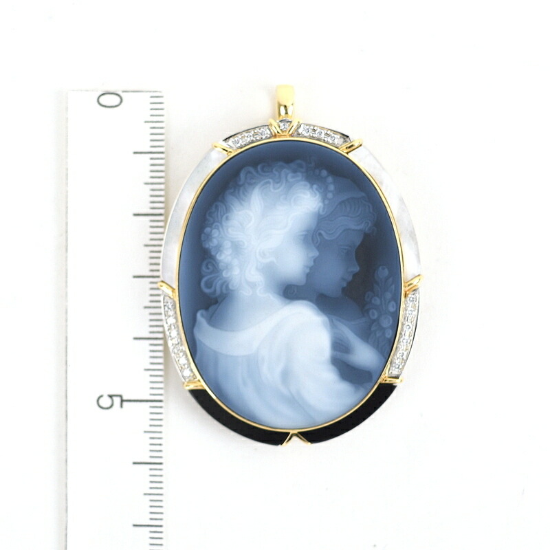 楽天市場】カメオ ブローチ ペンダントトップ 2way シェル オニキス