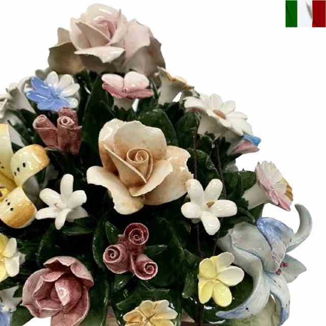 楽天市場】陶花 置物 陶器 花 イタリア オーナメント クラシック