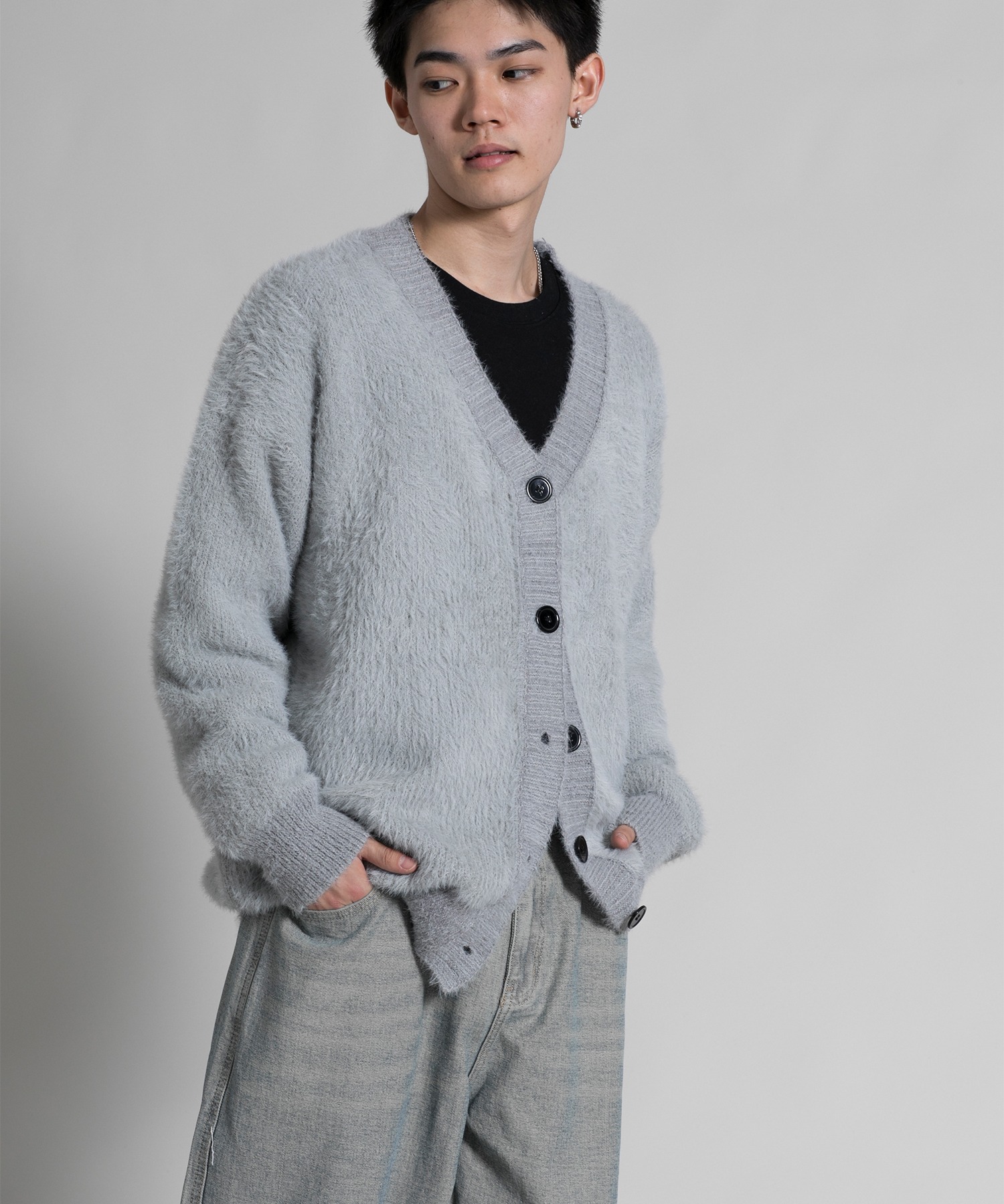楽天市場】【2025AW】【Elegant Faux Fur Knit Cardigan