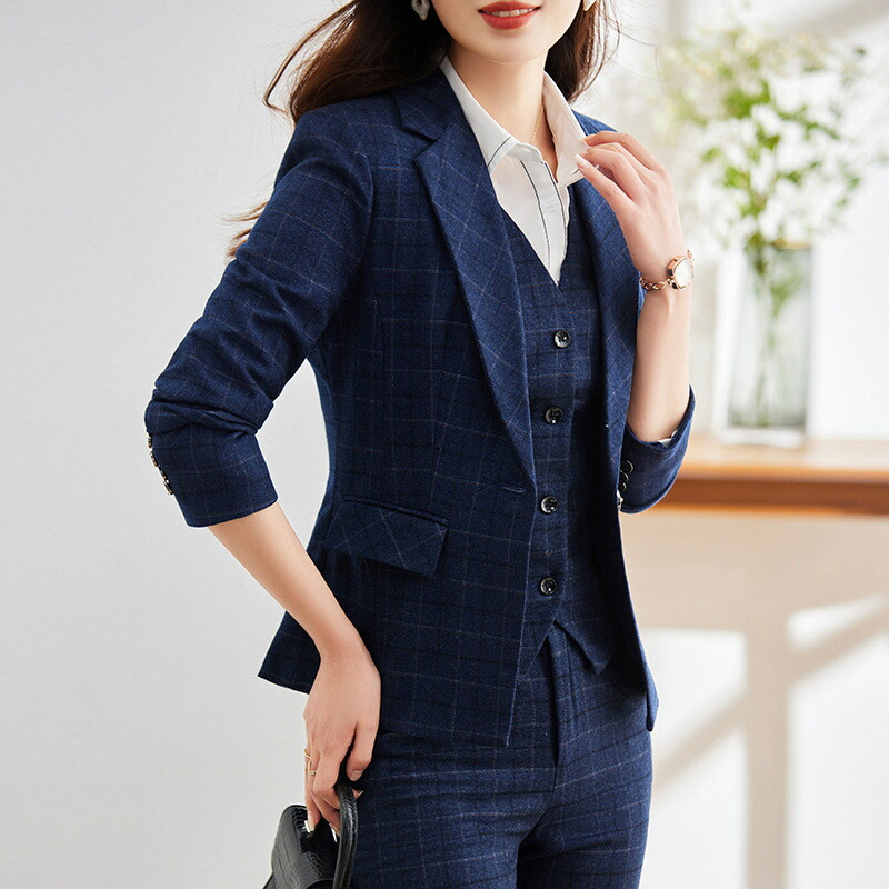 楽天市場】送料無料 スーツ レディース ネイビー 紺色 2点セット