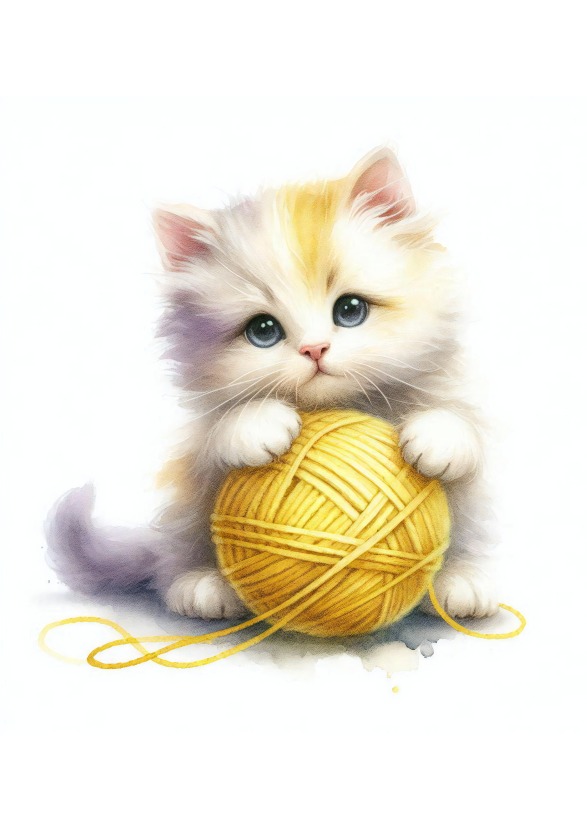 猫と毛糸玉｜あかりや真奈美 