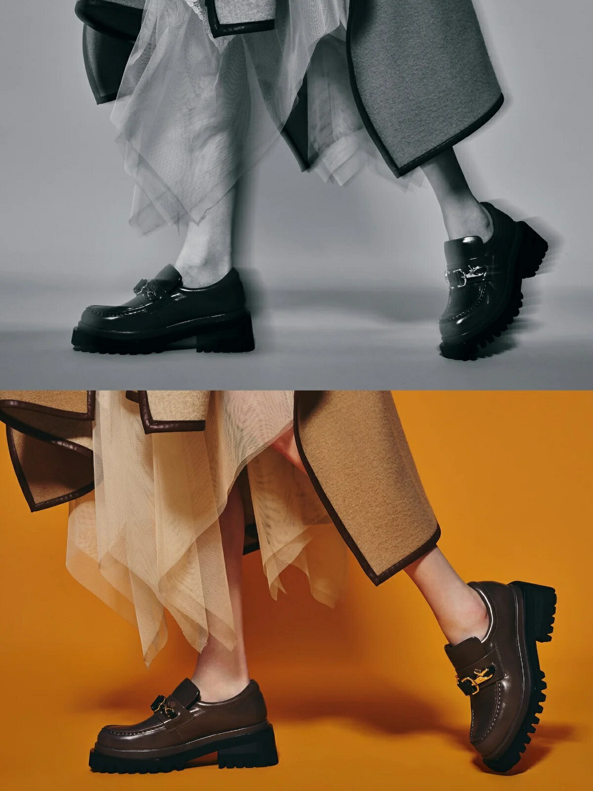 楽天市場】MANA マナ/ 551206 ダブルフックローファー 厚底ローファー