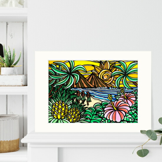 楽天市場】ハワイ アート 絵画 壁掛け TAMO（タモ）ハワイアン