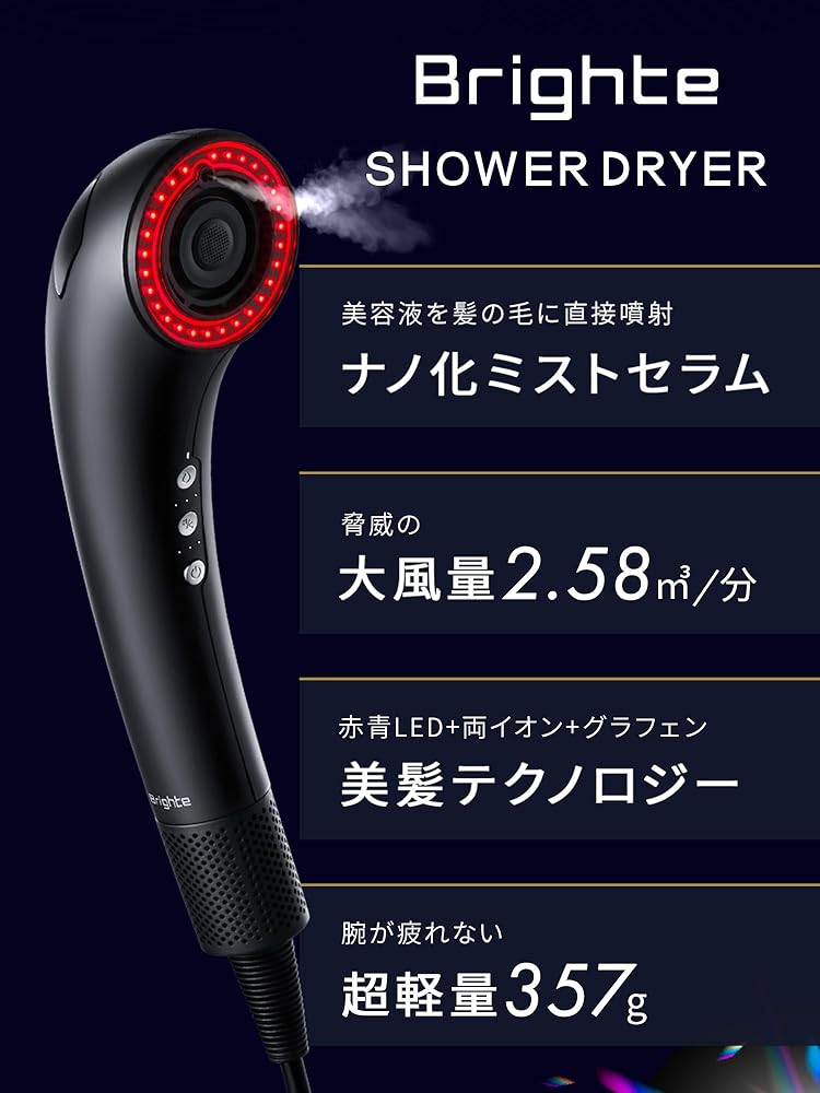 楽天市場】ブライト シャワードライヤー Brighte Shower Dryer + MIST