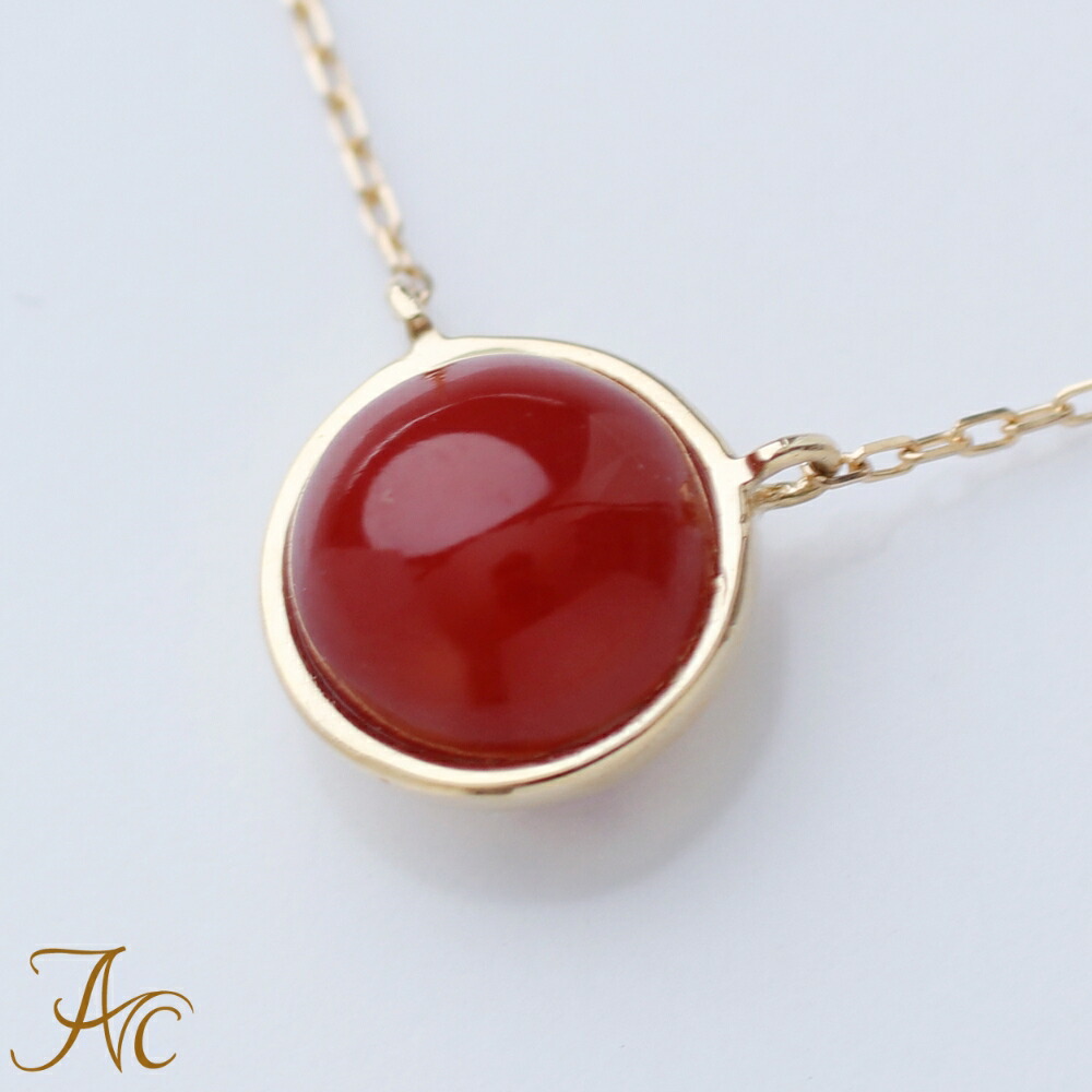 18k 18金 天然赤珊瑚4ct 涙滴型ペンダント 18k 18金 天然赤珊瑚4ct 涙