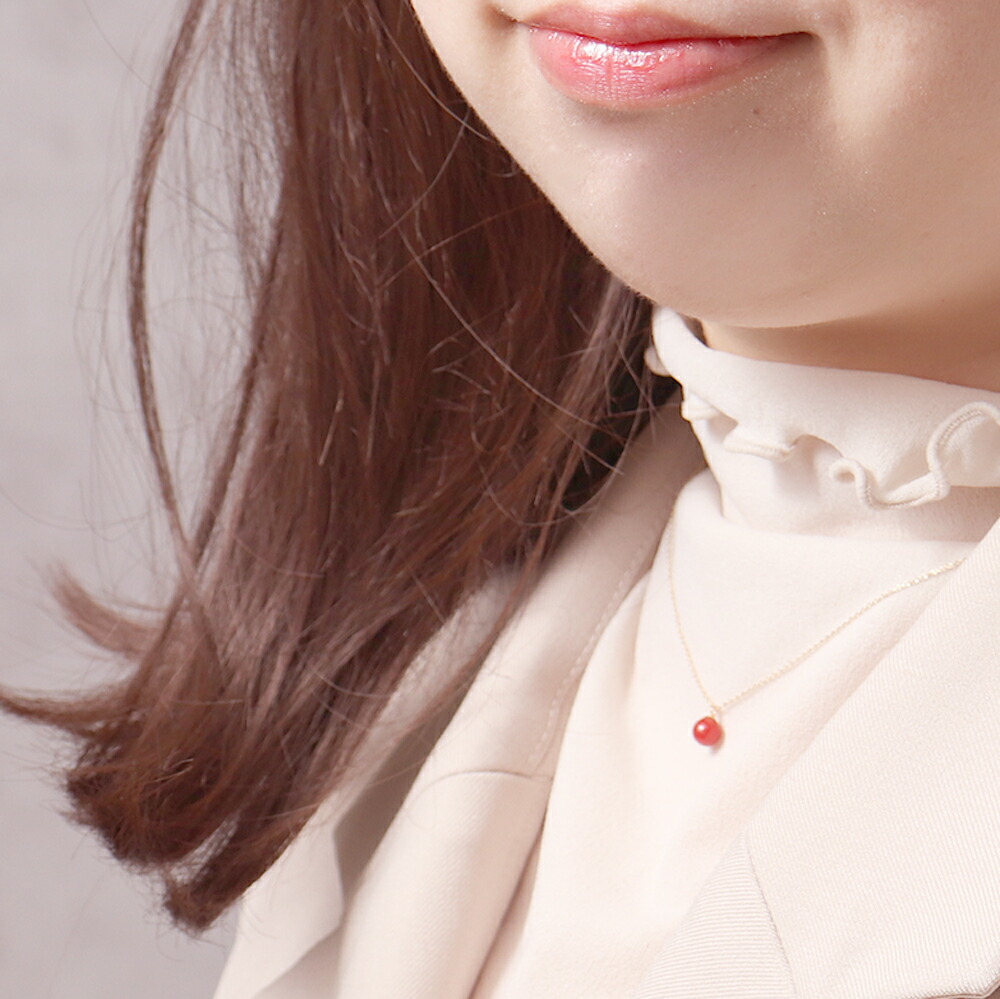 楽天市場】≪1年保証付き≫最高級！赤珊瑚5ミリ玉K10ペンダント