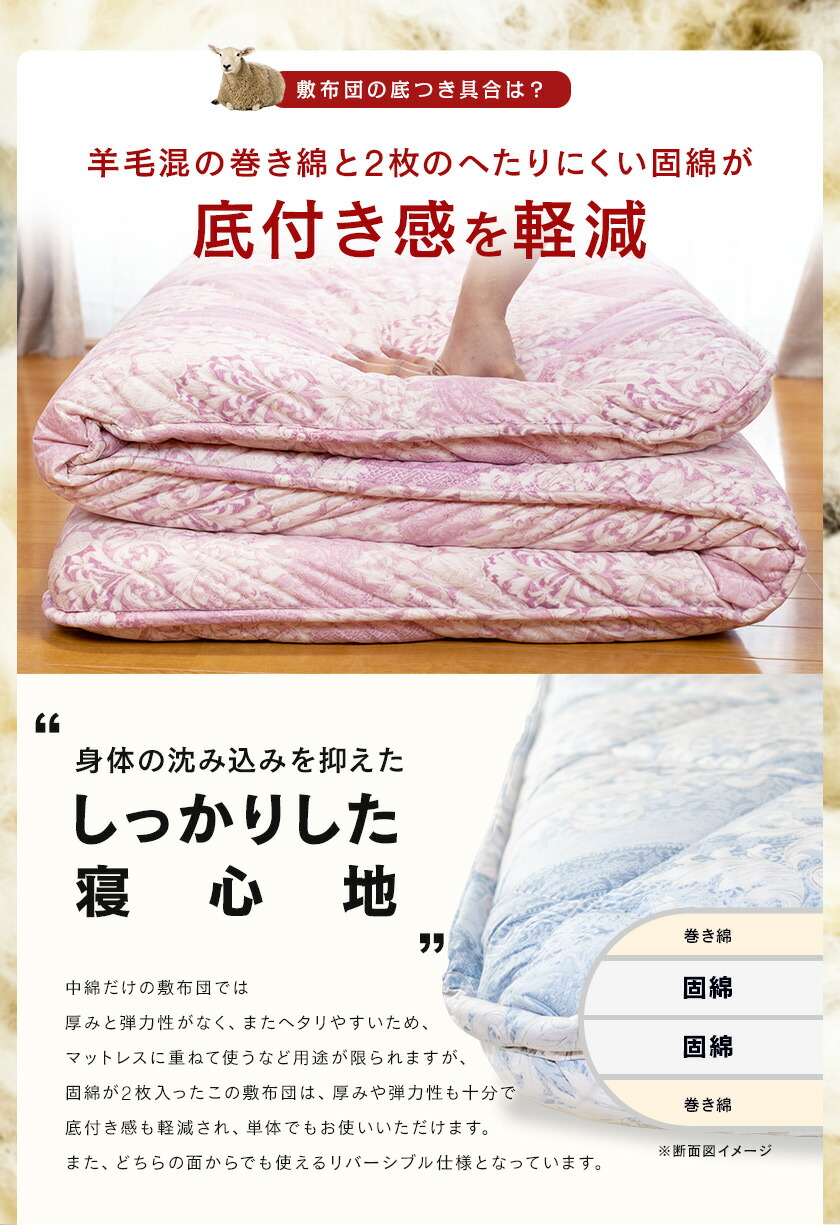 楽天市場】【楽天SS 10%OFF 3/4 20:00開始】昭和西川 羊毛混 4層