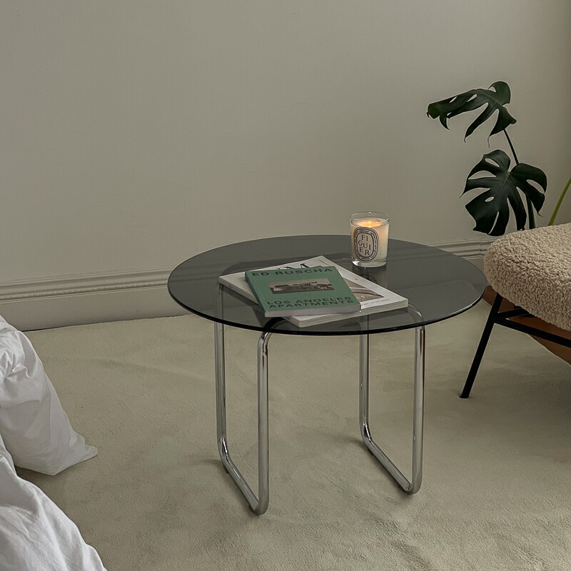 楽天市場】ラウンドガラス リビングテーブル 60cm【ART OF BLACK