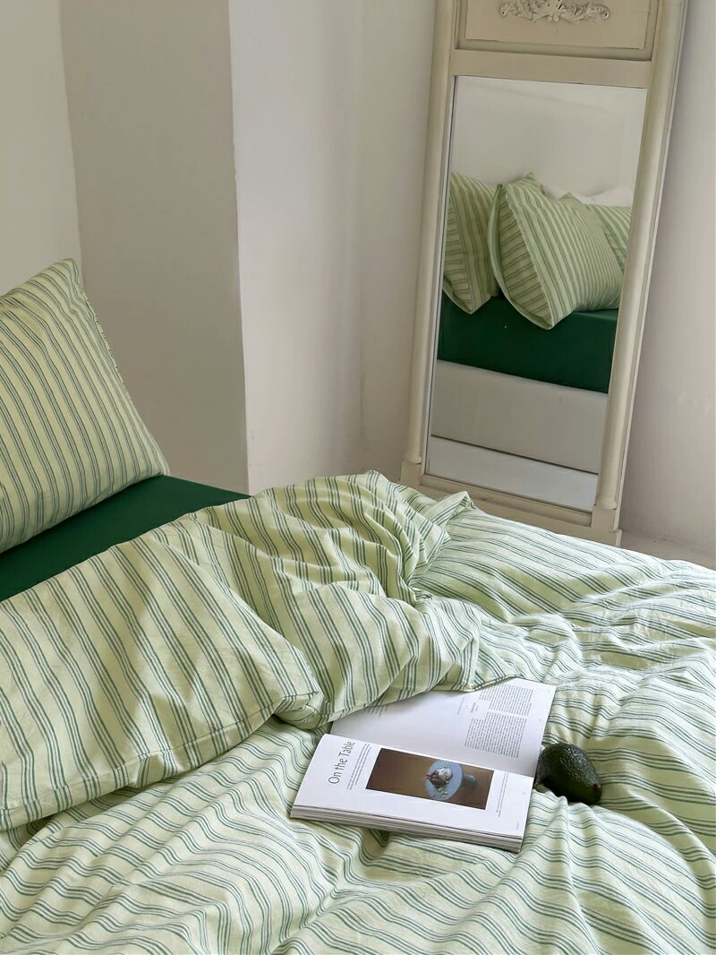 楽天市場】cream×green クラスターストライプ 布団カバーセット【ART