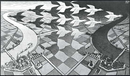 楽天市場】【マウリッツ・エッシャー アートポスター】昼と夜(460