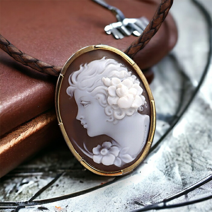 楽天市場】カメオブローチ＆ネックレス 18金ゴールド枠 シェルカメオ