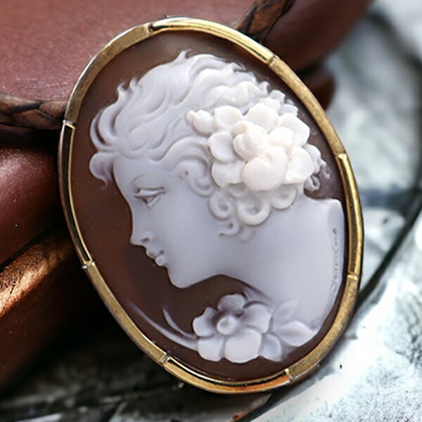 楽天市場】カメオブローチ＆ネックレス 18金ゴールド枠 シェルカメオ