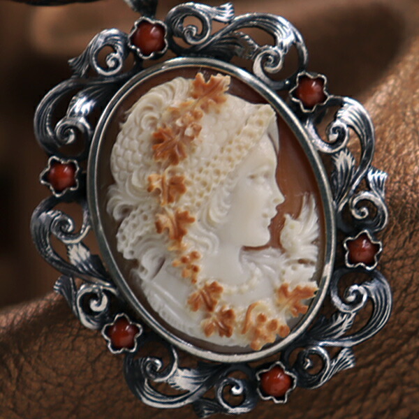 楽天市場】カメオブローチ＆ネックレス シェルカメオ 女神バッカンテ