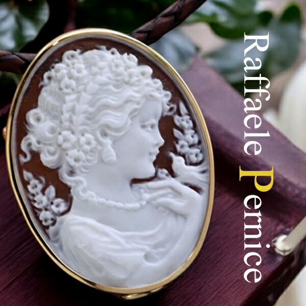 楽天市場】カメオブローチ&ネックレス 18金ゴールド枠付き シェル