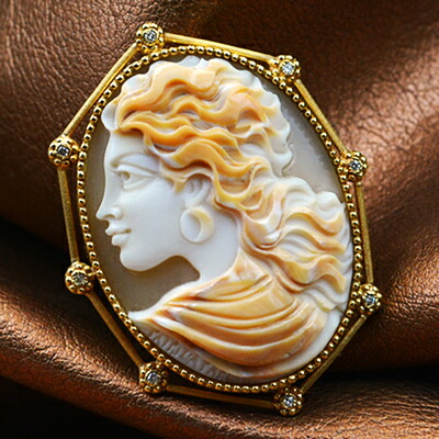 楽天市場】ファッション誌掲載のカメオ ブローチ ネックレス シェル