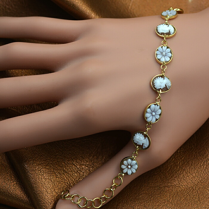 楽天市場】カメオブレスレット 小さなシェルカメオ9作品使用 女性人物