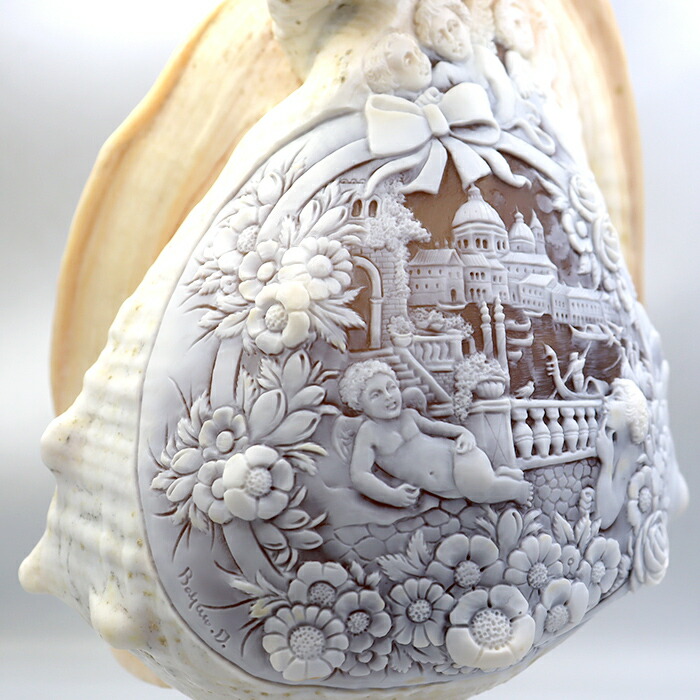 楽天市場】ランプ製品 イタリア製カメオ シェルカメオ 立体的なお花の