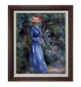 楽天市場】【油絵 直筆仕上げ】ルノワール 青いドレスの女、サン