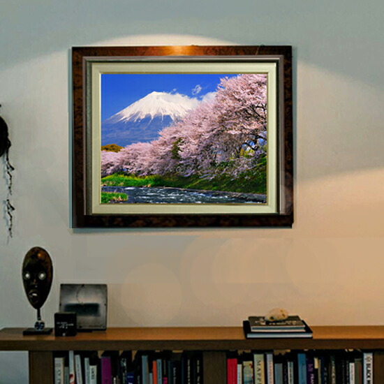 楽天市場】【油絵 直筆仕上げ】富士山-桜- F6サイズ 額入り 【/額入り