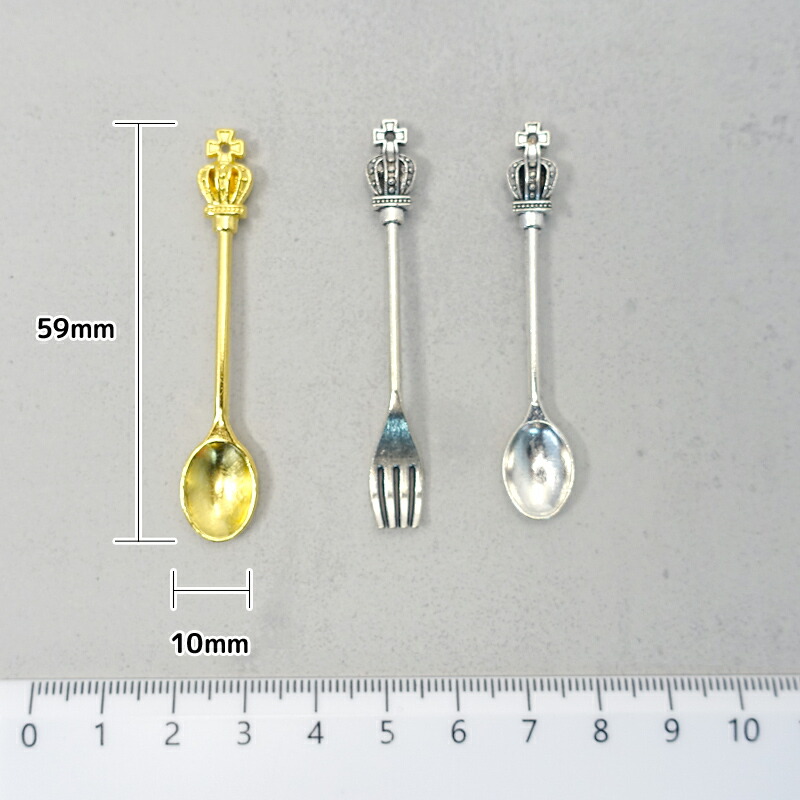 楽天市場】【1本】王冠 クラウン チャーム スプーン フォーク かわいい