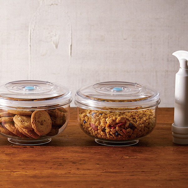 楽天市場】真空サラダボウルクリア（真空ポンプなし） 保存容器 フード