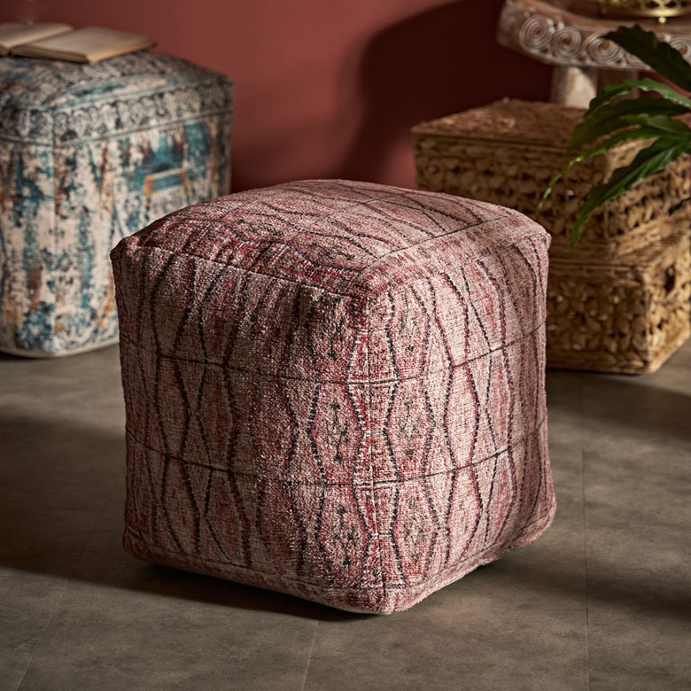 楽天市場】プフ クッション オットマン スツール オールドキリム風