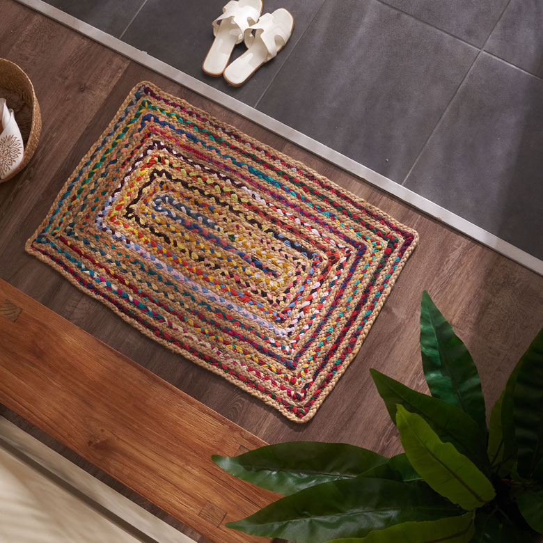 楽天市場】玄関マット ラグ ジュートラグ リサイクル コットン 幅80cm