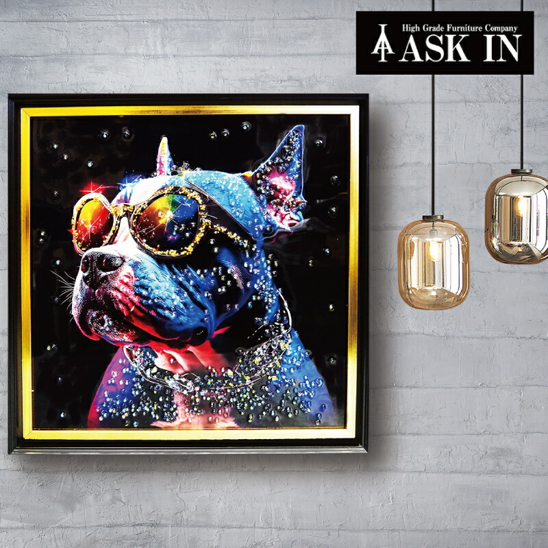 楽天市場】クリスタルアート 水晶 41x41cm フレンチブルドッグ 犬 動物