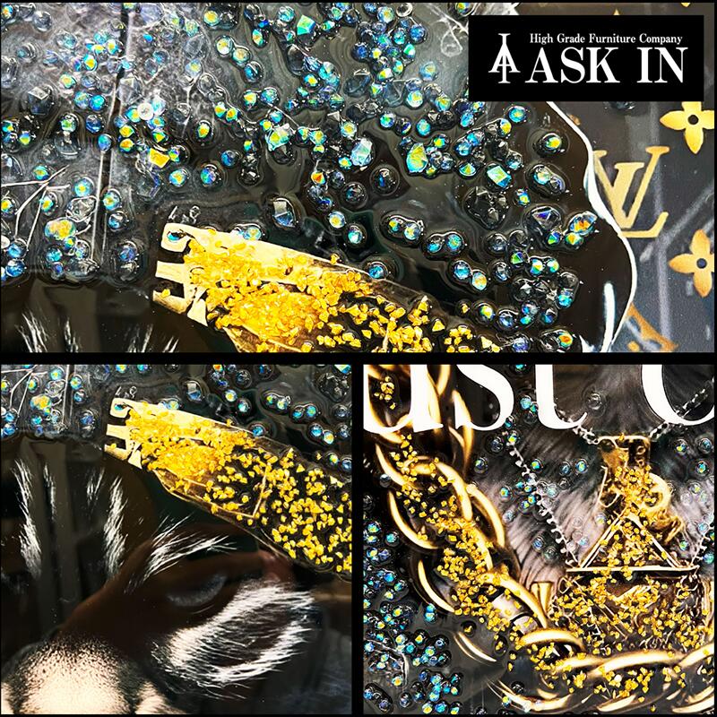 楽天市場】クリスタルアート ねこ 猫 動物 アートパネル おしゃれ