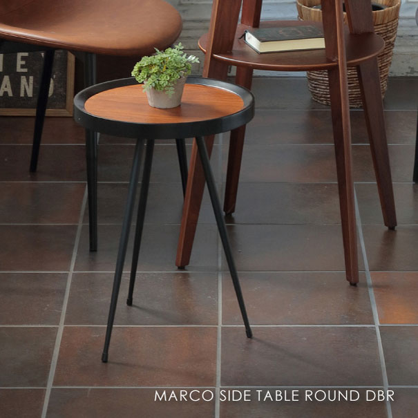 楽天市場】MARCO SIDE TABLE CIRCLE DBR マルコサイドテーブル ダーク
