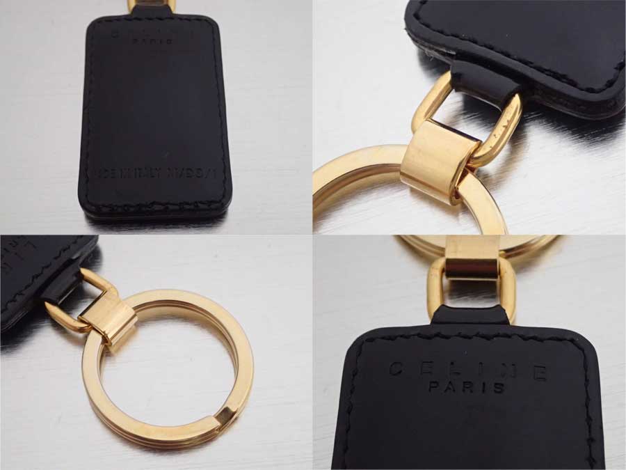 楽天市場】セリーヌ CELINE キーリング ロゴ ブラックxゴールド金具