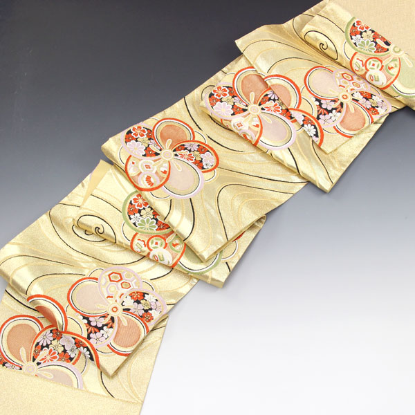 楽天市場】着物 帯 振袖用 西陣 大光謹製 袋帯 渦波に梅 あすかや
