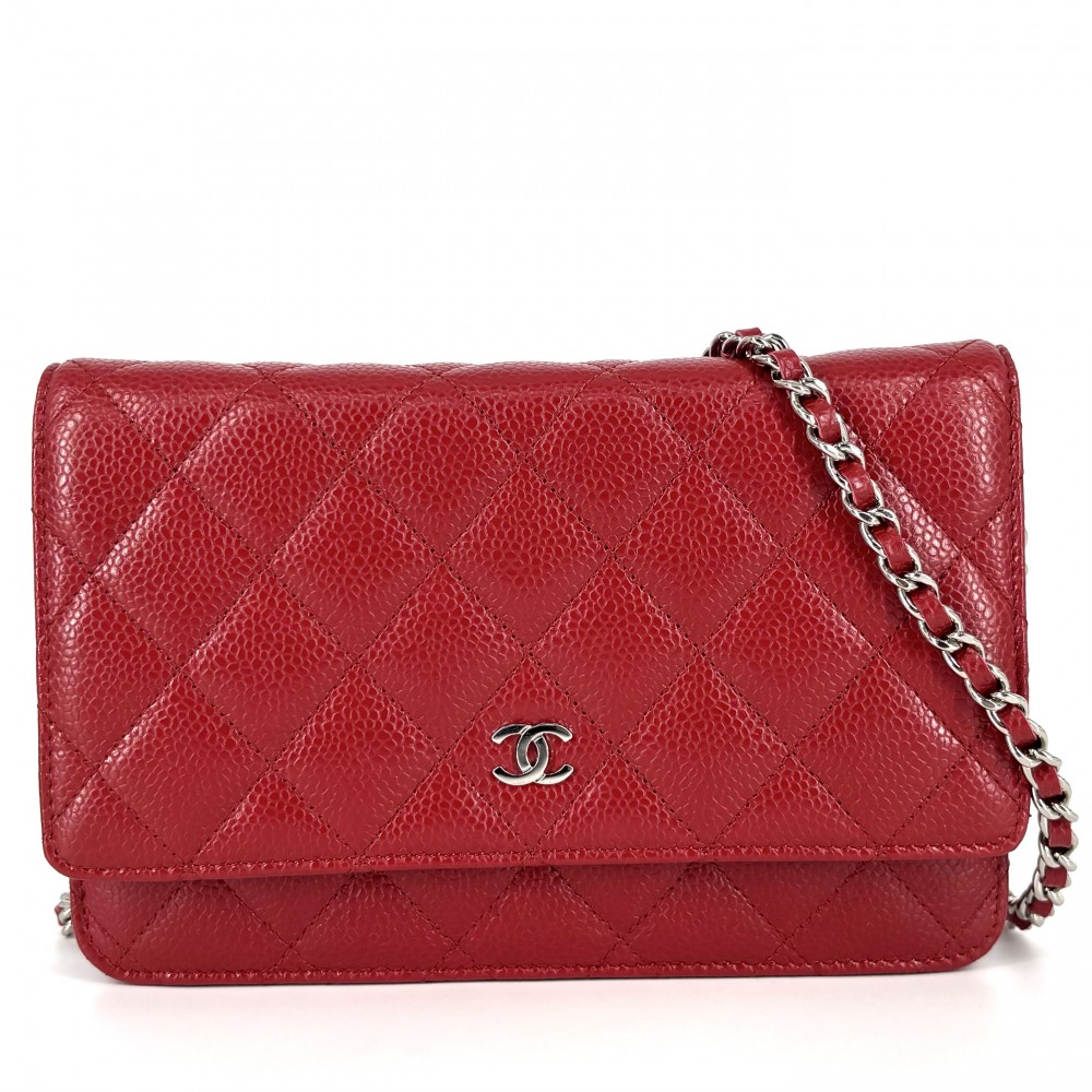 楽天市場】シャネル チェーンウォレット レッドの通販