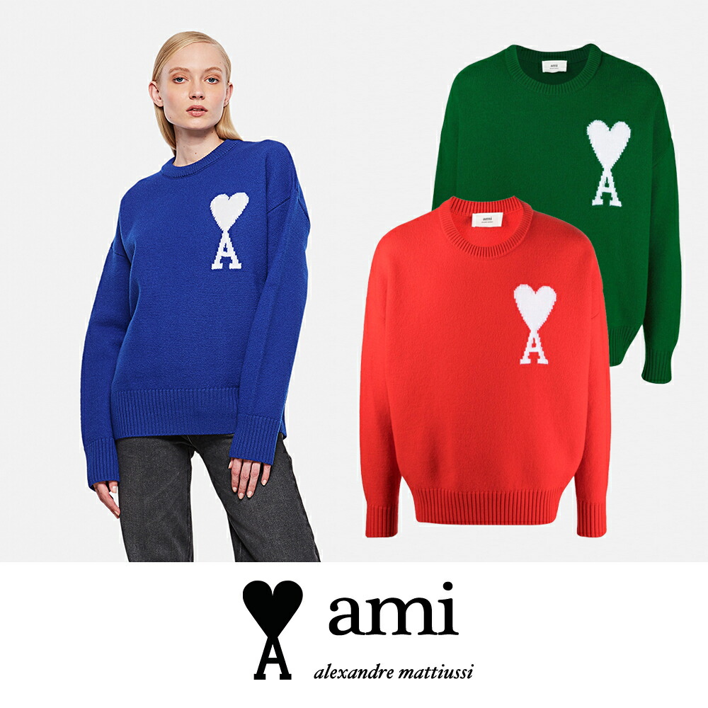 楽天市場】AMI PARIS｜アミパリ ビックハートロゴ入り オーバーサイズ