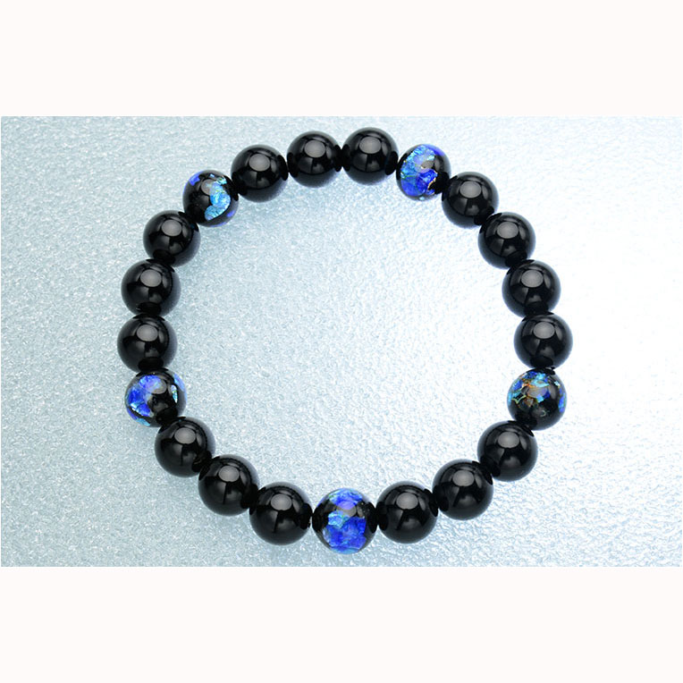 楽天市場】国産ブレスレット【琉球ブルーホタル石・ブラックオニキス