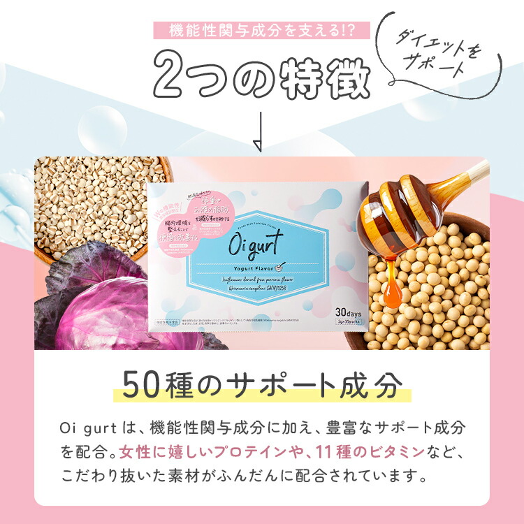 楽天市場】機能性表示食品 Oigurt オイグルト 葛の花 イソフラボン 有