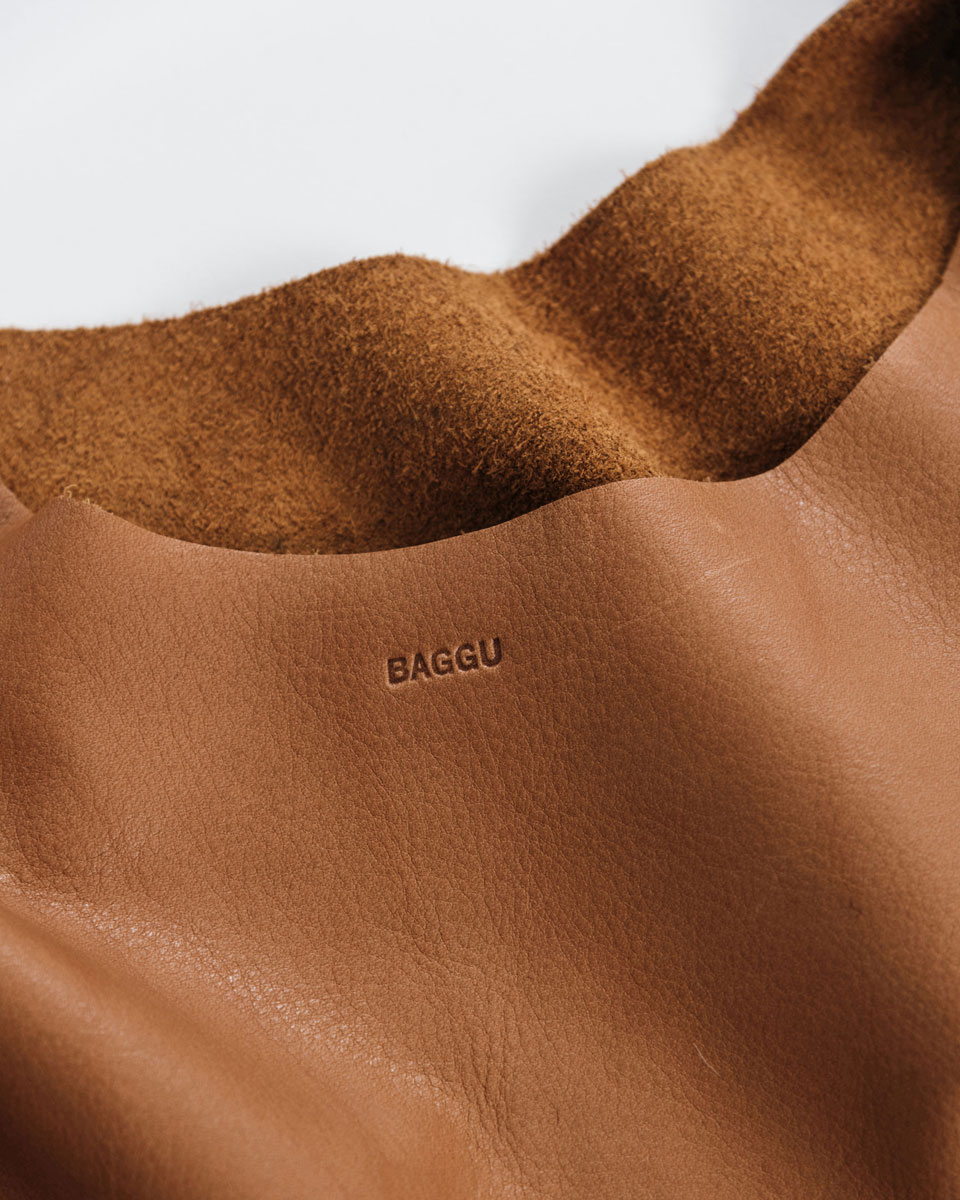 楽天市場】エコバッグ BAGGU LEATHER BAGGU バグゥ 本革 レザー サドル