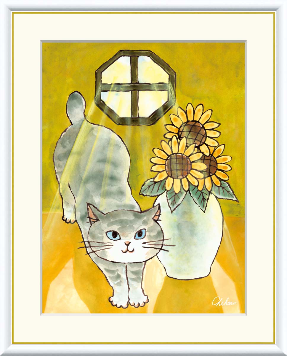 楽天市場】絵画 額絵 額入りアート 千春 「ほのぼのねこ」j3-b010 F6