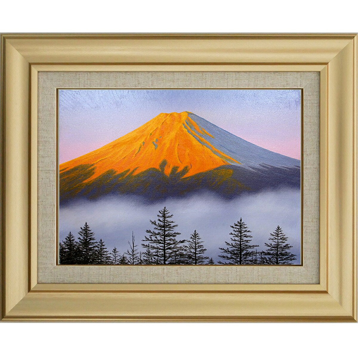 楽天市場】絵画 油絵 額入り油彩 手描き 油絵 紅富士 朝隈敏彦 風景画