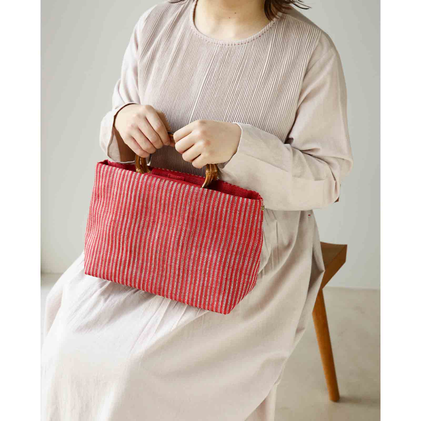 楽天市場】先染め竹手バッグ(小) ハンドバッグ レディース 浴衣 和装