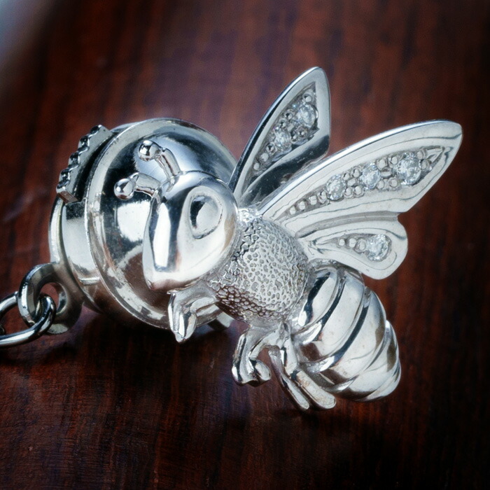 楽天市場】K18WG ハチ 天然 ダイヤモンド タイピン タイタック 蜂 K18