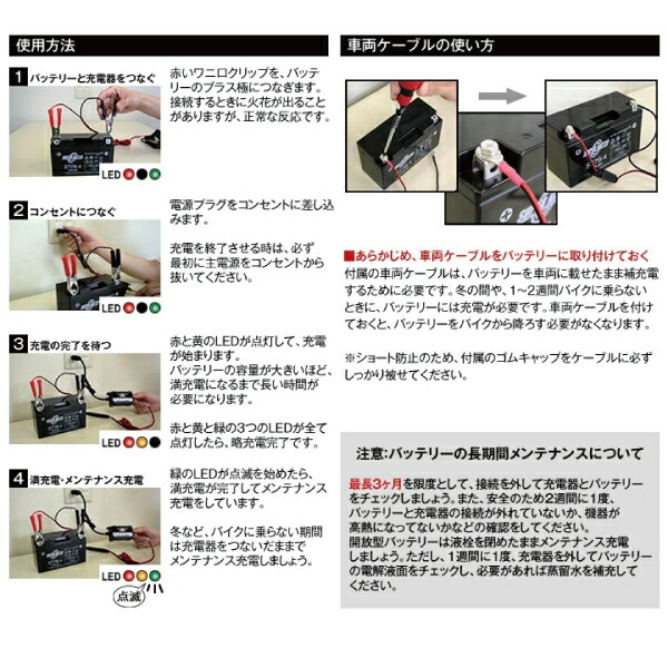 楽天市場】バイクバッテリー充電器+STZ14Sセット□バイクバッテリー