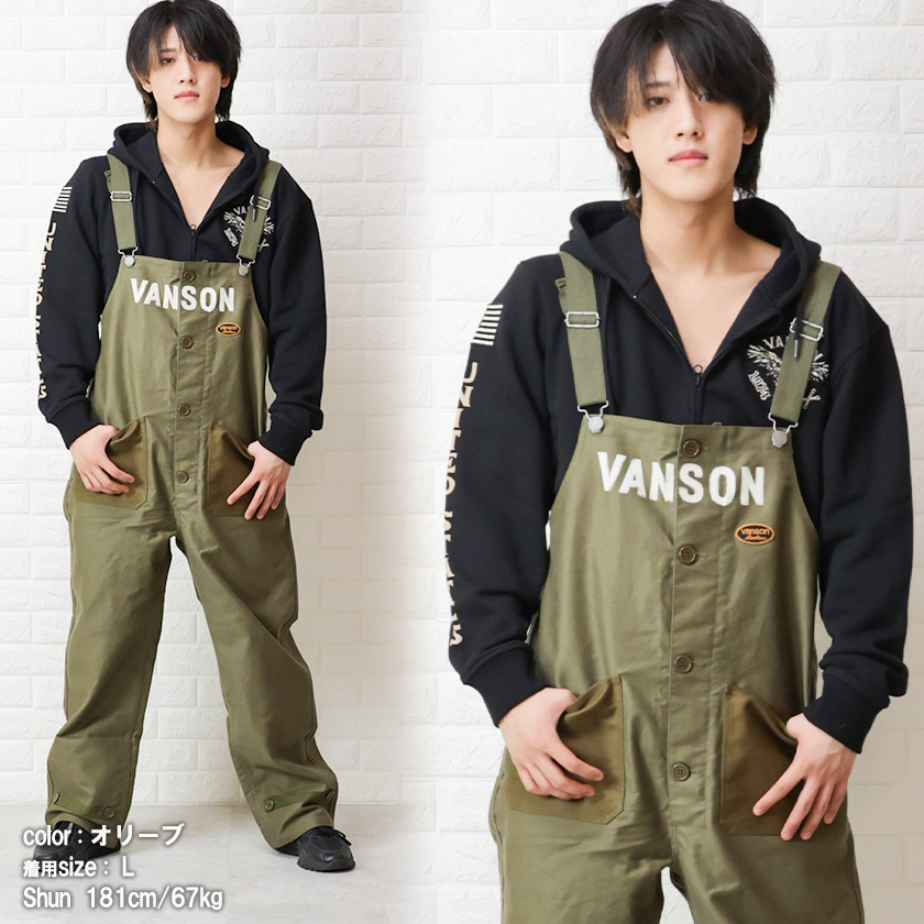 楽天市場】VANSON バンソン オーバーオール 刺繍 メンズ サロペット