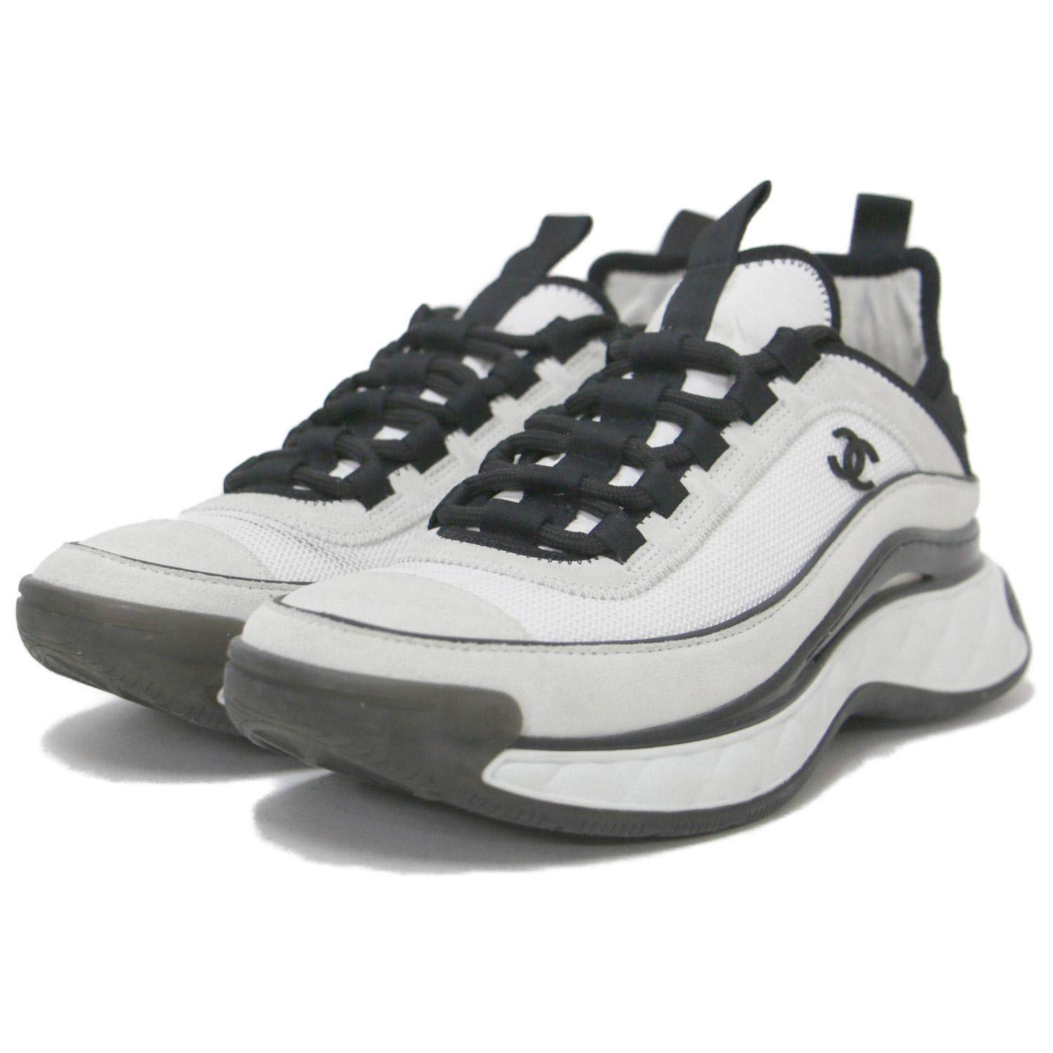 楽天市場】CHANEL シャネル スニーカー ココマーク ホワイト ブラック