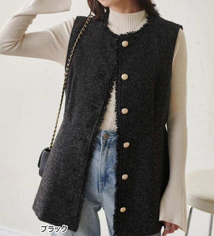 楽天市場】ペプラムツイードジレ M-LL 2025秋冬 ラナン RANAN 30代 40