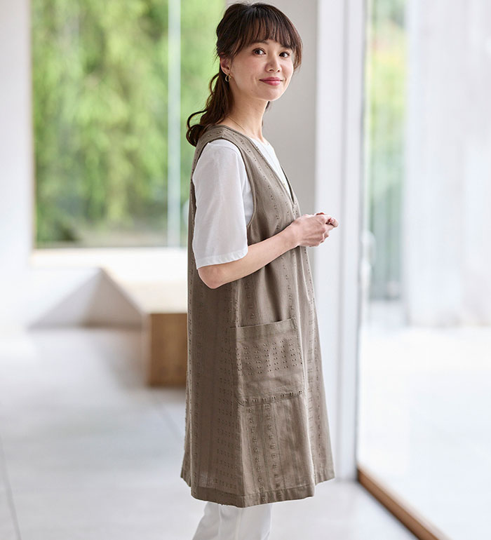 楽天市場】ジャンパースカート レディース 綿麻ドビー素材ジャンパー